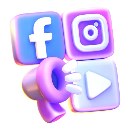 Social Media Marketing  3D Icon