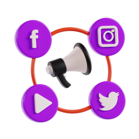 Social Media Marketing  3D Icon