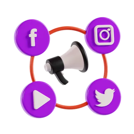 Social Media Marketing  3D Icon