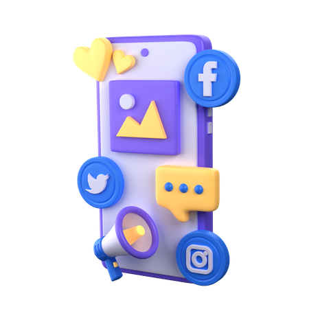 Social Media Marketing  3D Icon