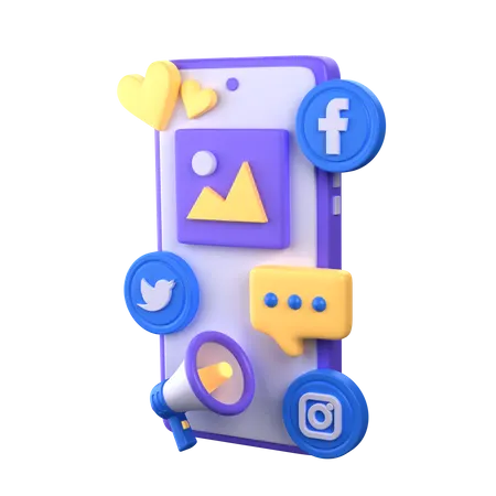 Social Media Marketing  3D Icon