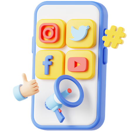 Social Media Marketing  3D Icon