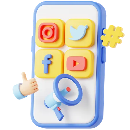 Social Media Marketing  3D Icon