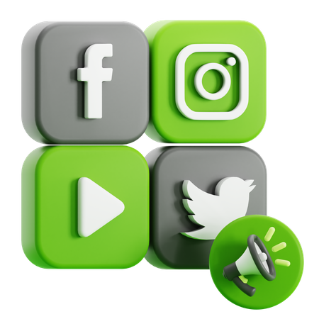 Social Media Marketing  3D Icon