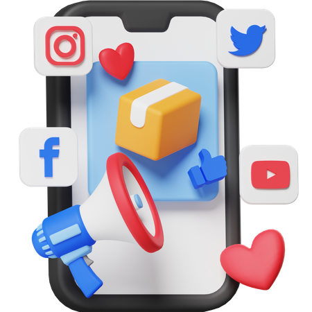 Social Media Marketing  3D Icon