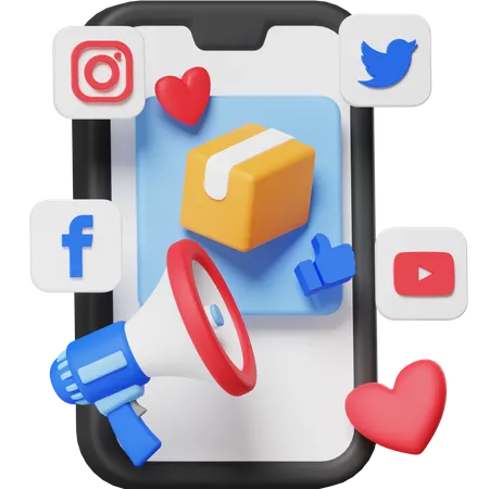 Social Media Marketing  3D Icon