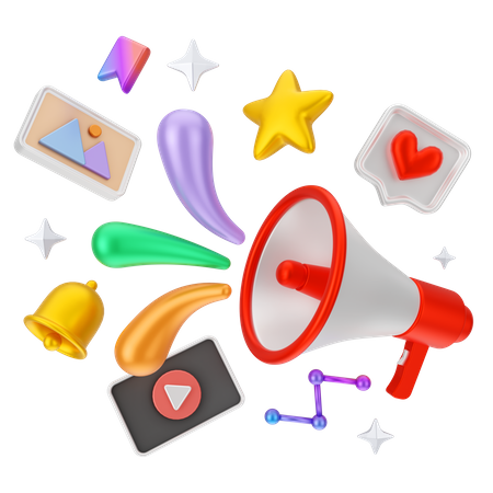 Social media marketing  3D Icon