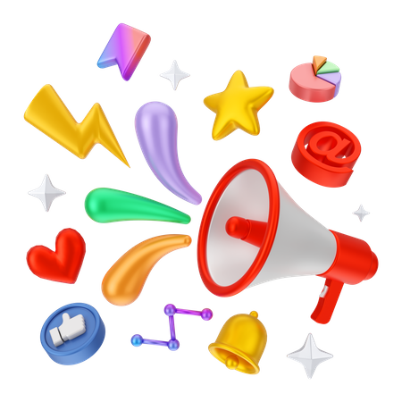Social media marketing  3D Icon
