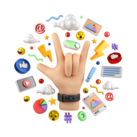 Social media marketing  3D Icon