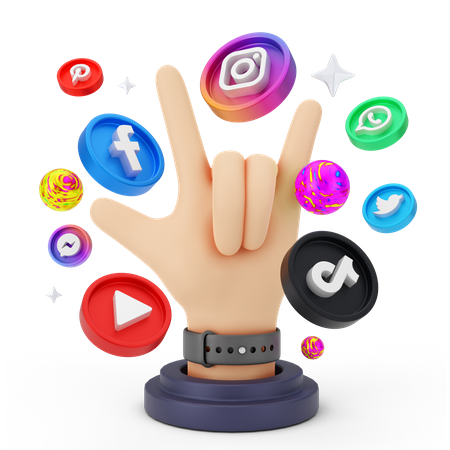 Social media marketing  3D Icon