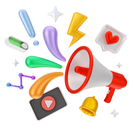 Social media marketing  3D Icon