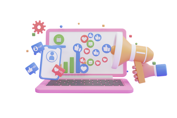Social Media Marketing  3D Icon