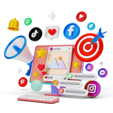 Social Media Marketing  3D Illustration