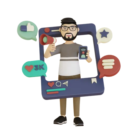 Social Media Marketing  3D Illustration