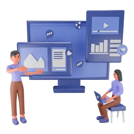 Social media marketing  3D Illustration