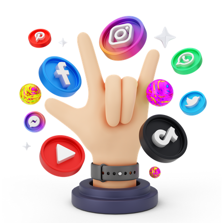 Social media marketing  3D Illustration