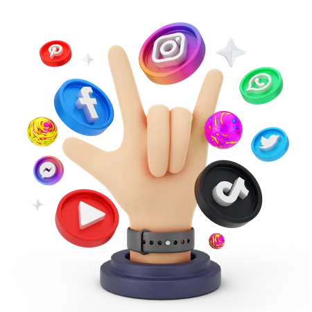 Social media marketing  3D Illustration