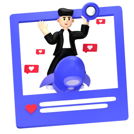 Social Media Marketing  3D Illustration