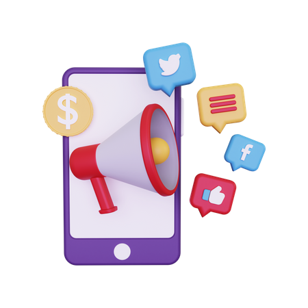Social Media Marketing 3D Illustration