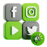 3d social media marketing logo