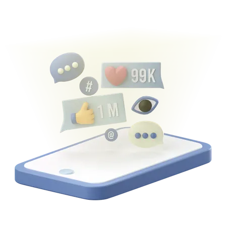 Social media marketing 3D Icon