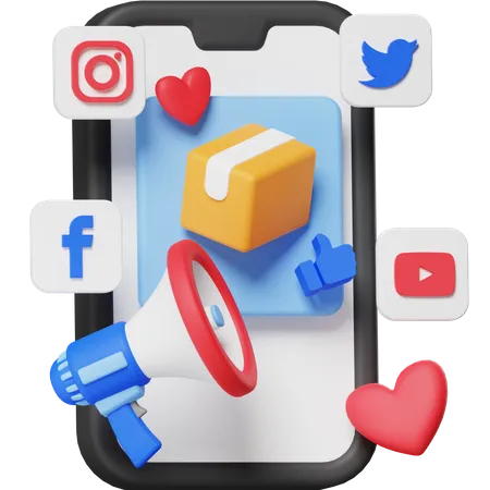 Social Media Marketing 3D Icon