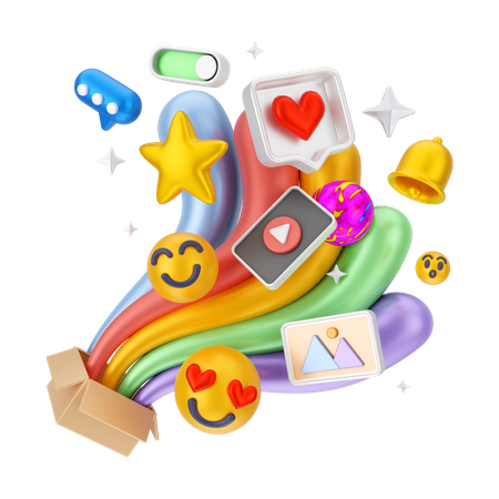 Social media marketing feedback  3D Illustration