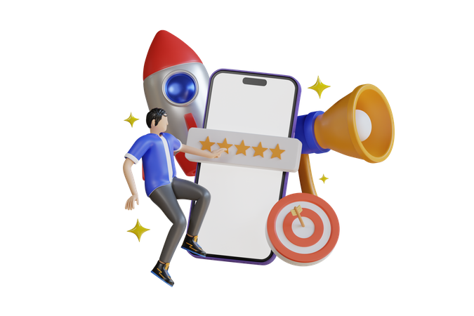 Social Media Marketing Review  3D Illustration
