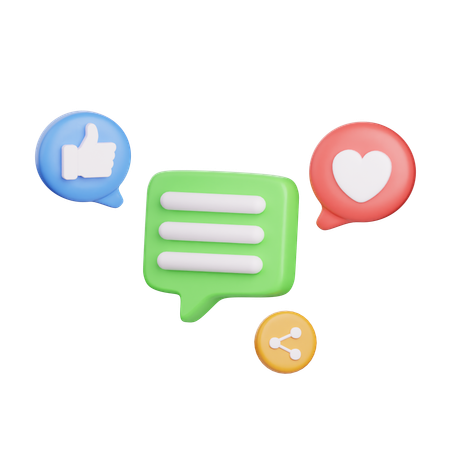 Social Media Message  3D Icon
