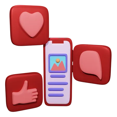 Icon Of Social Media On Device Download This Item Now 3D Icon