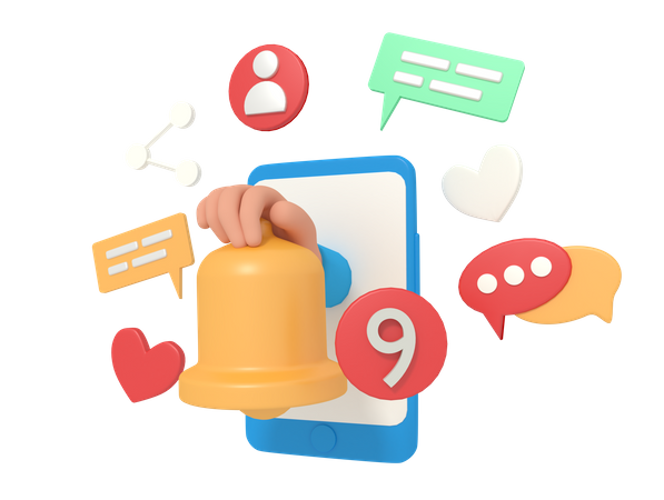 Social Media Notification  3D Icon