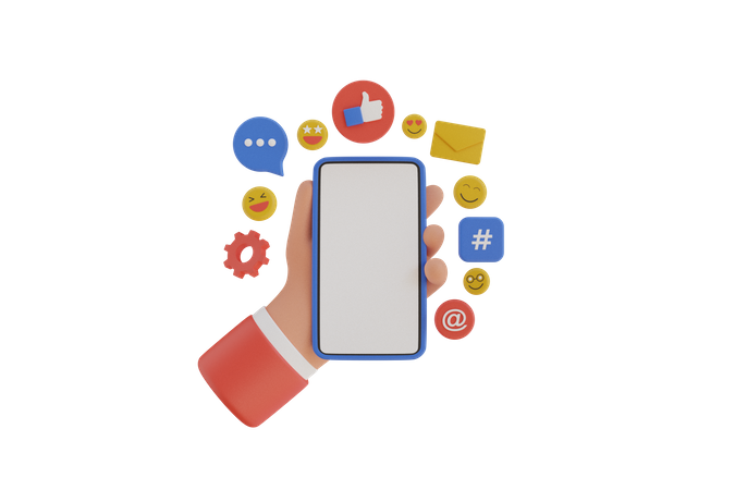 Social Media Phone  3D Icon