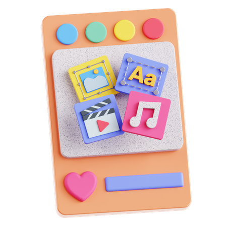 ソーシャルメディアプラットフォーム  3D Icon