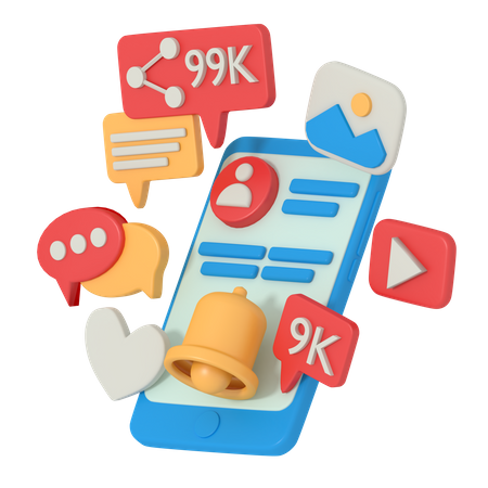 Social Media Profile  3D Illustration