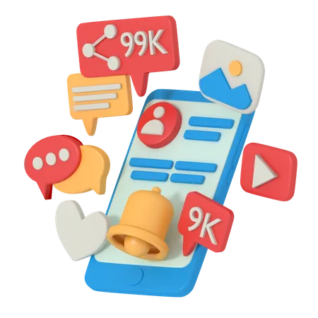 Social Media Profile  3D Illustration