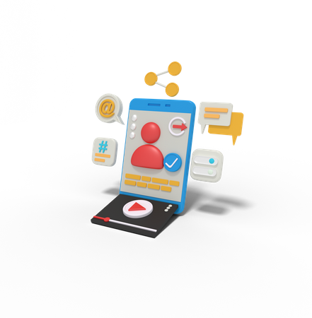 Social Media Profile  3D Illustration