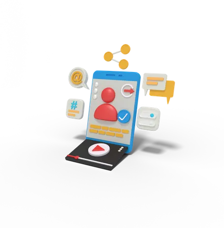 Social Media Profile  3D Illustration