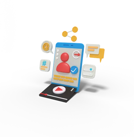 Social Media Profile 3D Illustration