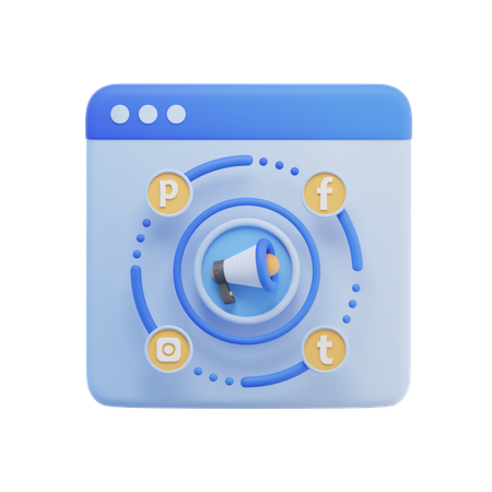 Social Media Promotion  3D Icon