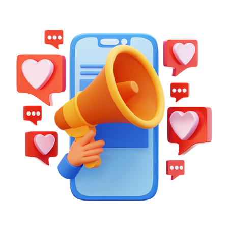 Social Media Promotion  3D Icon