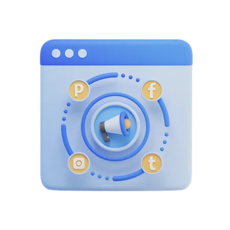 Social Media Promotion  3D Icon