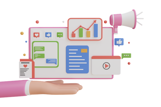 Social Media Promotion  3D Icon
