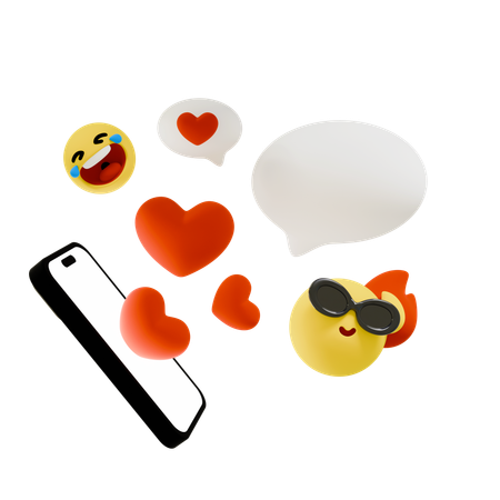 Social Media Reaction  3D Icon