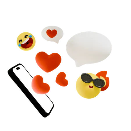 Social Media Reaction  3D Icon