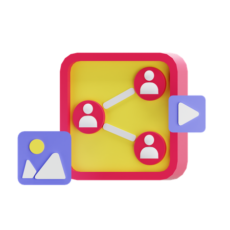 Social Media Share  3D Icon