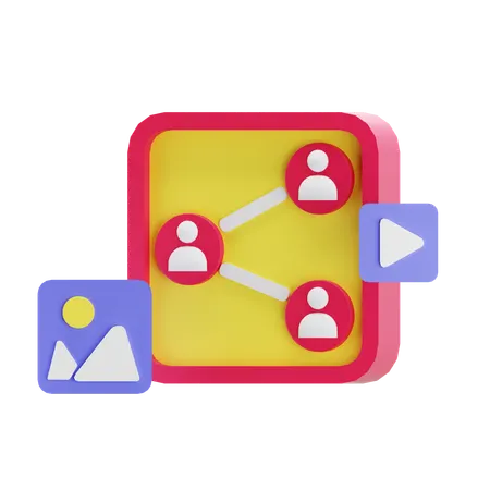 Social Media Share  3D Icon