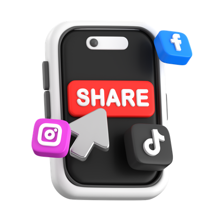 Social Media Sharing  3D Icon