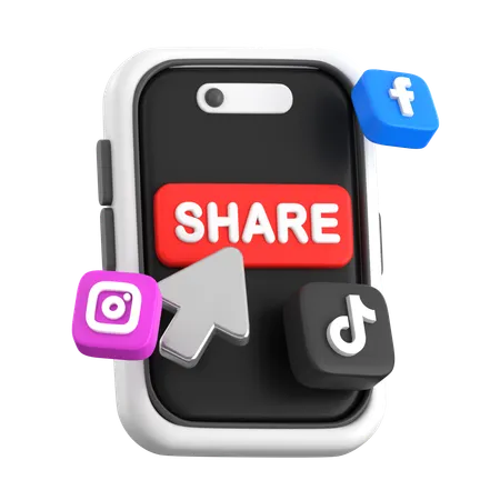 Social Media Sharing  3D Icon