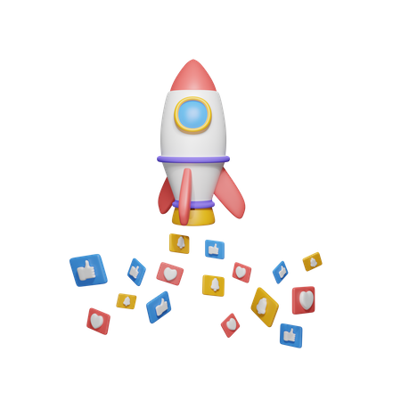 Social Media Startup  3D Icon
