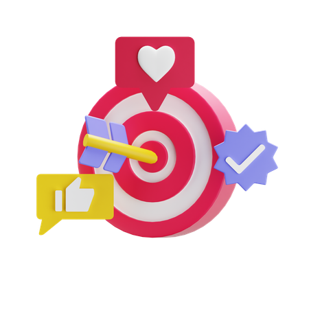 Social Media Target  3D Icon